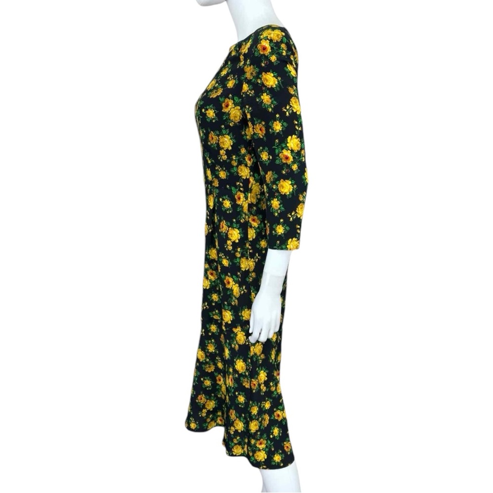 CLAUDIE PIERLOT Black Floral Silk Print RISMAH Dress Size S C0135 - Picture 4 of 12
